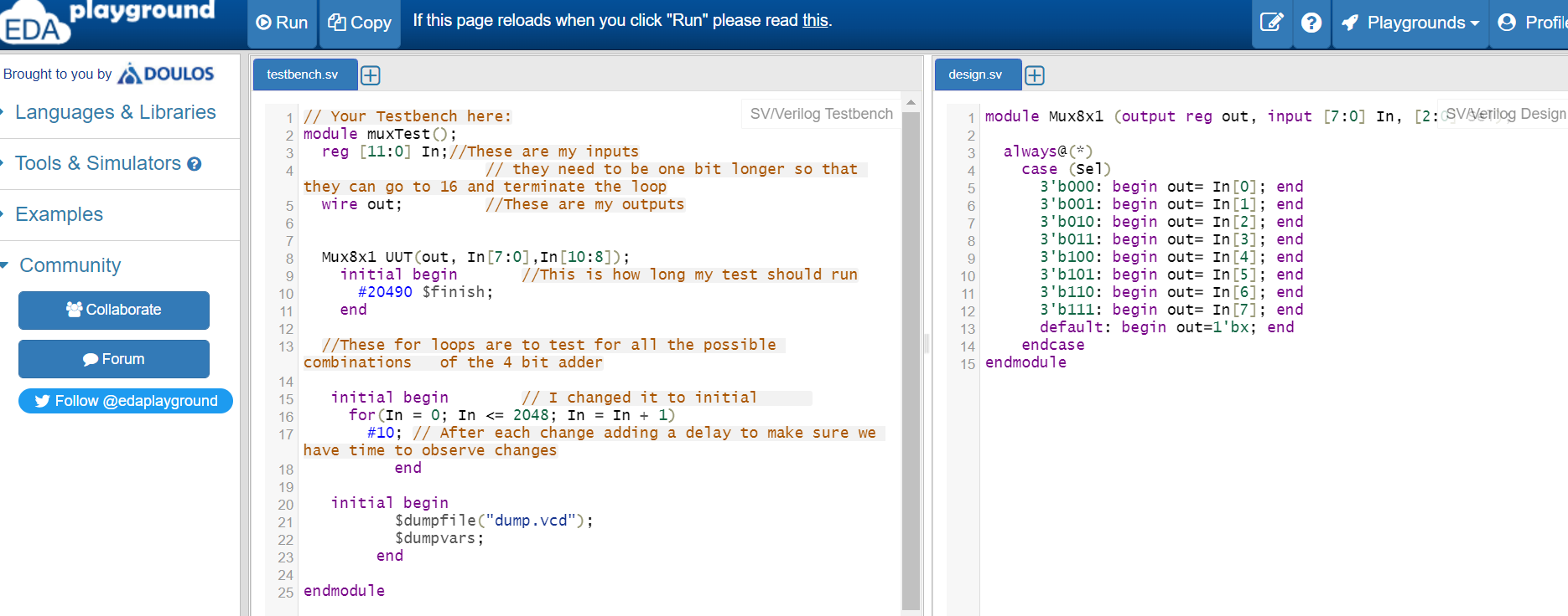 Solved Change the testbench in a way that it compares the