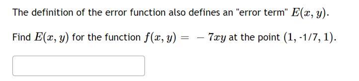 Solved The definition of the error function also defines an | Chegg.com
