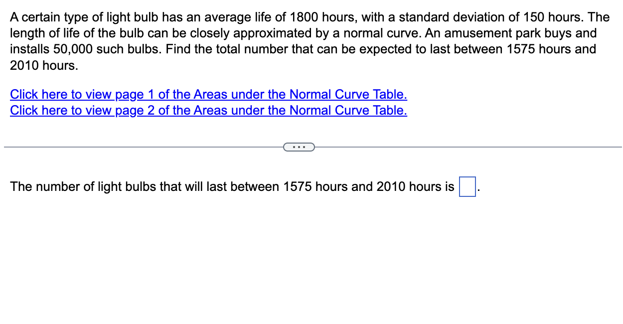 Solved A certain type of light bulb has an average life of