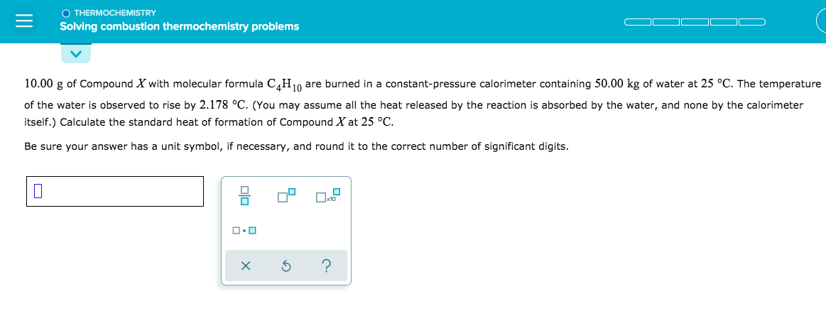 Solved OTHERMOCHEMISTRY Solving combustion thermochemistry | Chegg.com