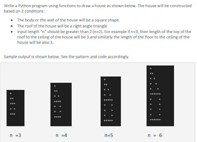 Python Program Using Functions To Draw