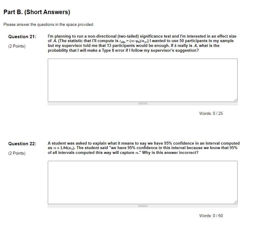 Solved Part B. (Short Answers) Please Answer The Questions | Chegg.com