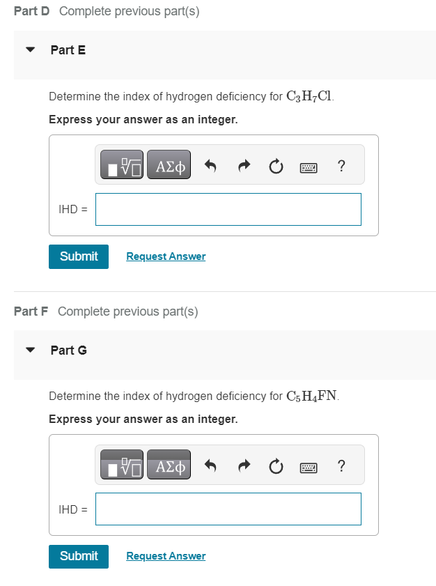 Solved Determine The Index Of Hydrogen Deficiency For Chegg Com   PhpQAq2s7