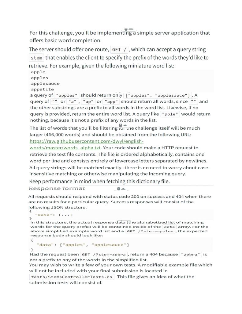 Solved For this challenge, you'll be implementing a simple | Chegg.com