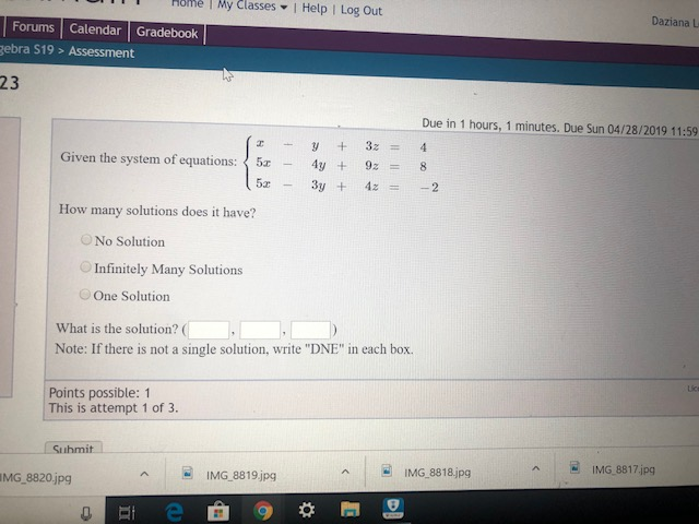 Solved -3 0 -1 Get a 1 in row 2, column 2. If there's | Chegg.com