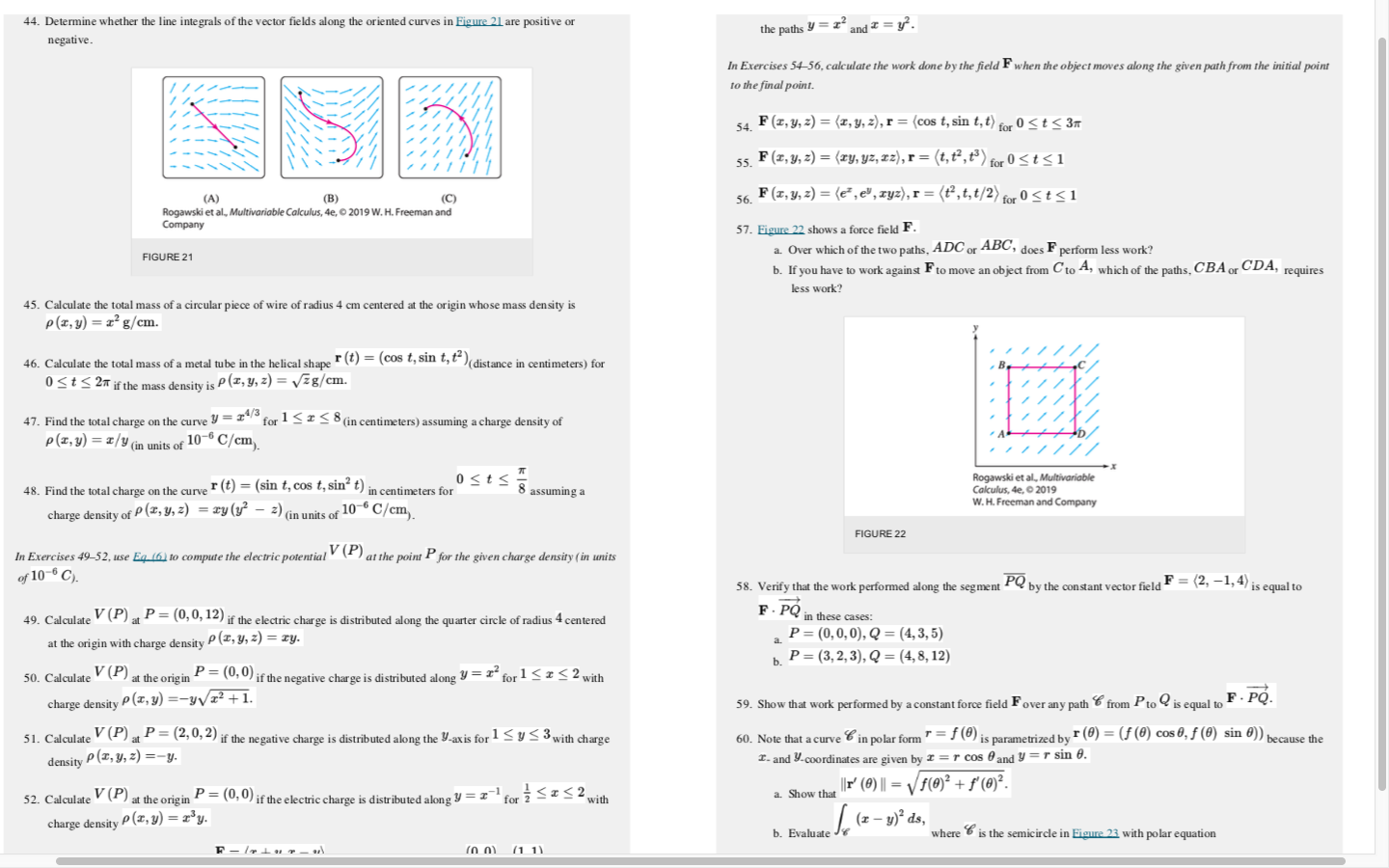 Solved 44 Determine Whether The Line Integrals Of The Ve Chegg Com