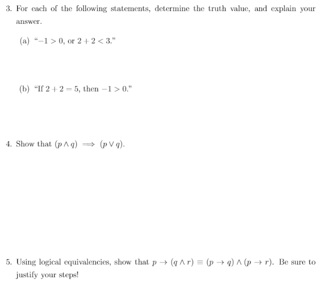 Solved 3 For Each Of The Following Statements Determine