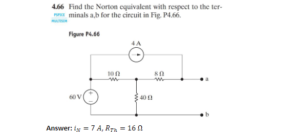 Solved 4.80 Find The Thévenin Equivalent With Respect To The | Chegg.com