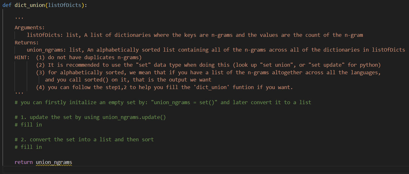 Solved def dict_union(listofDicts):, 'Arguments:listofDicts: | Chegg.com