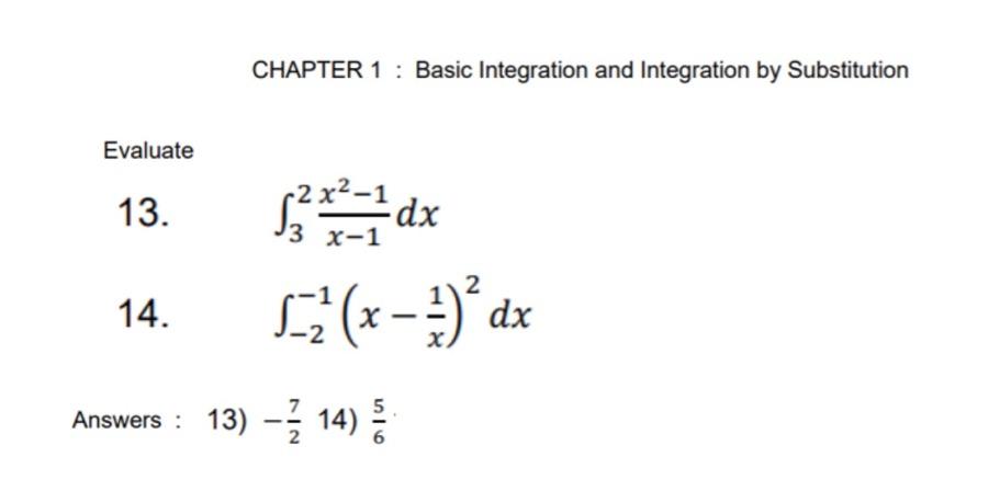 Solved CHAPTER 1 : Basic Integration and Integration by | Chegg.com