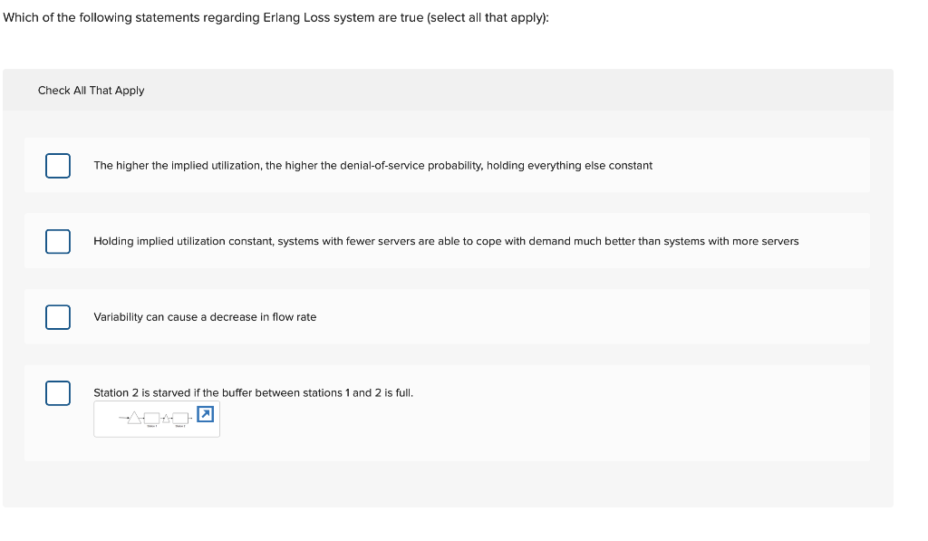 Solved Which of the following statements regarding Erlang | Chegg.com