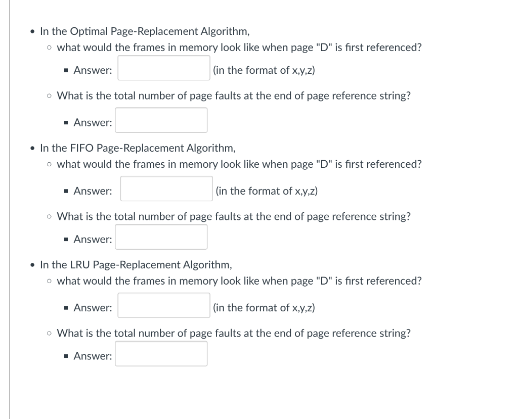 Solved Consider the following example of page replacement | Chegg.com