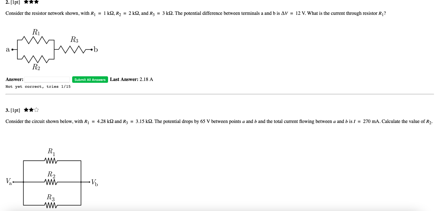 Solved Consider the resistor network shown, with R1 = 1 kΩ,