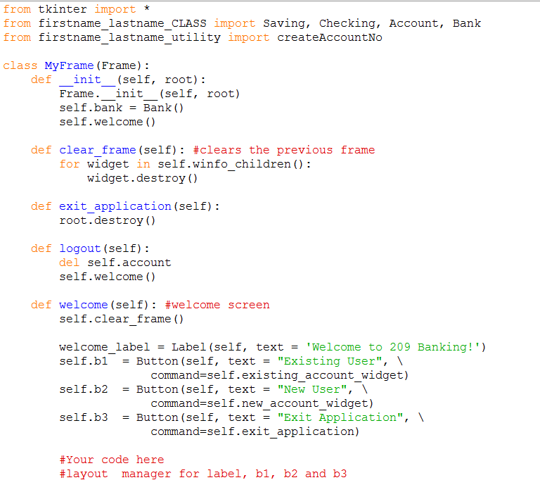 Solved from tkinter import* from firstname lastname CLASS | Chegg.com