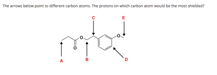Solved The arrows below point to different carbon atoms. The | Chegg.com