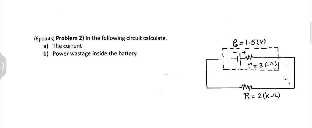 (6points) Problem 2) In The Following Circuit | Chegg.com