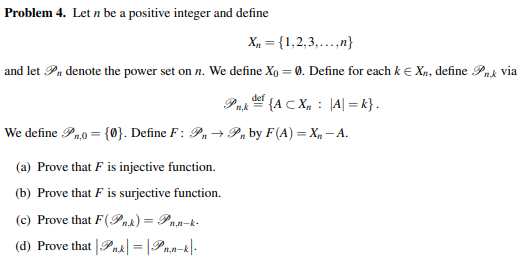 Solved Problem 4. Let n be a positive integer and define X, | Chegg.com