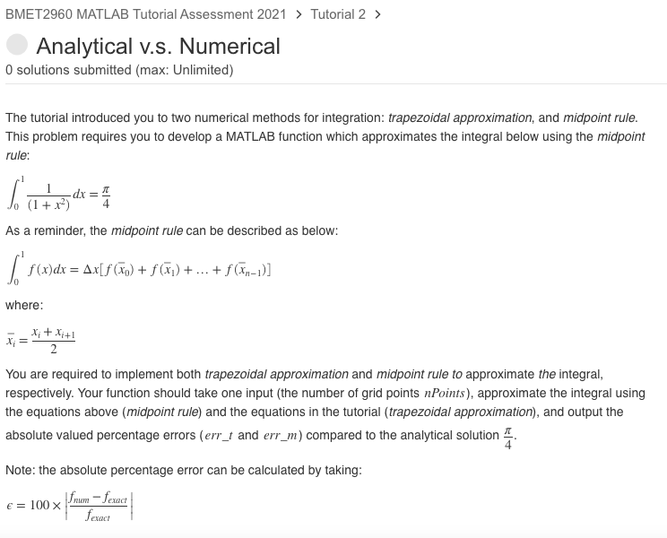 Solved BMET2960 MATLAB Tutorial Assessment 2021 > Tutorial 2 | Chegg.com