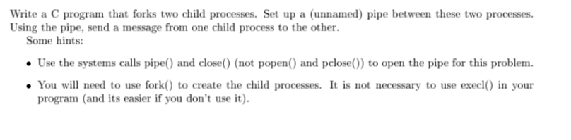Solved Write a C program that forks two child processes. Set | Chegg.com