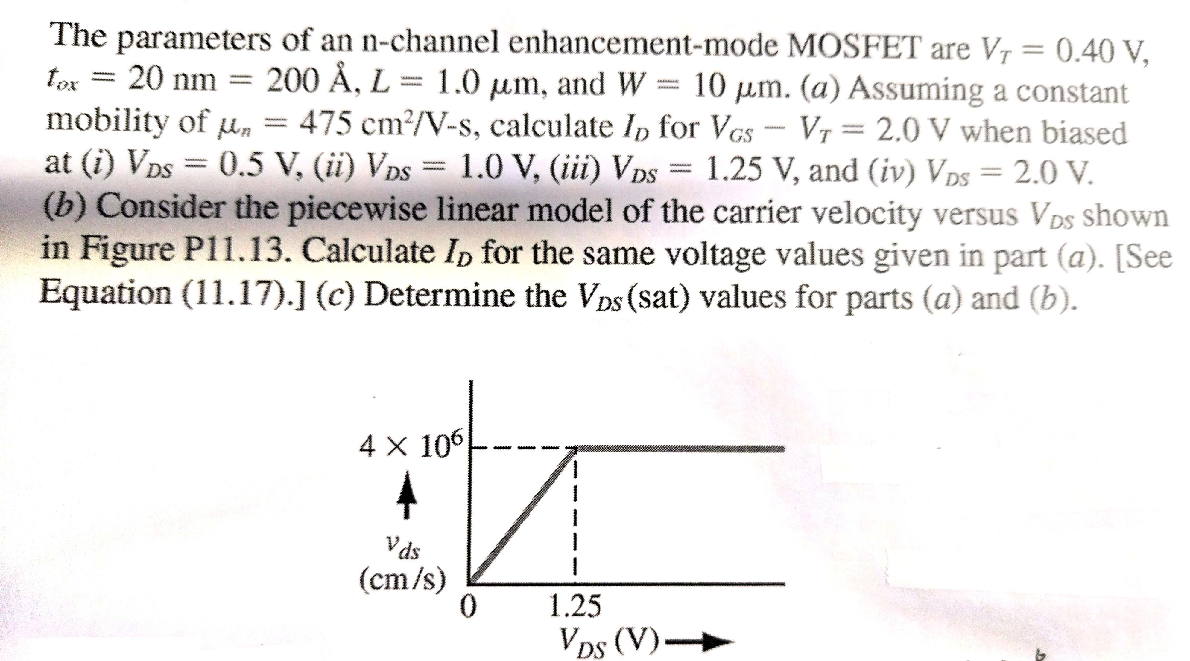 Solved The Parameters Of An N-channel Enhancement-mode | Chegg.com