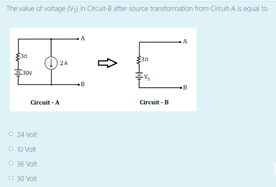 Solved The Value Of Voltage (Vs) In Circuit-B After Source | Chegg.com