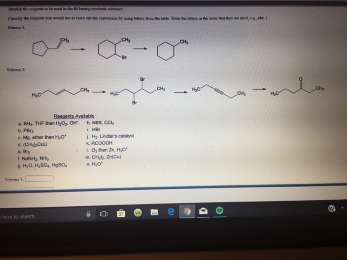 Solved (Specify the reagents you would ase to camy out the | Chegg.com