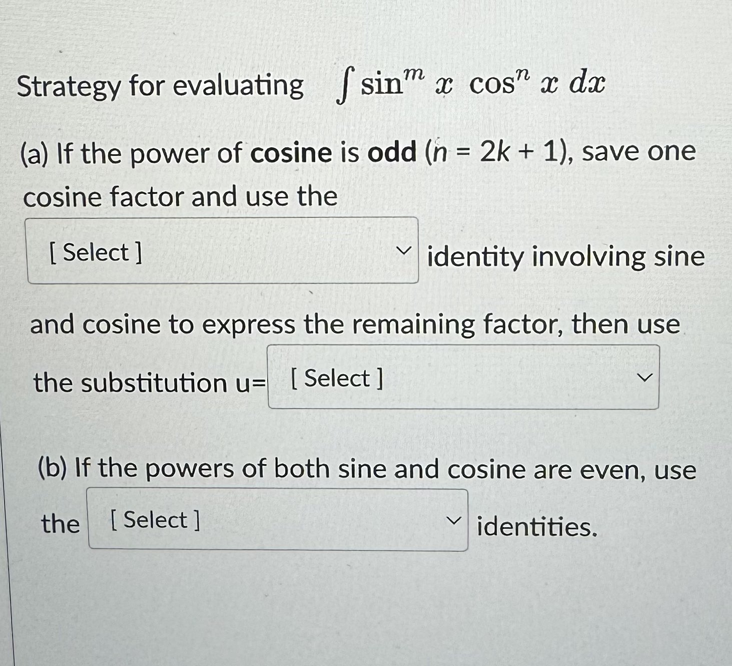 Solved SHOW ALL WORK!Strategy for evaluating | Chegg.com