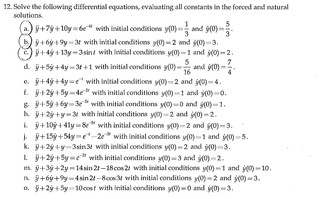Solved Solve the following differential equations, | Chegg.com