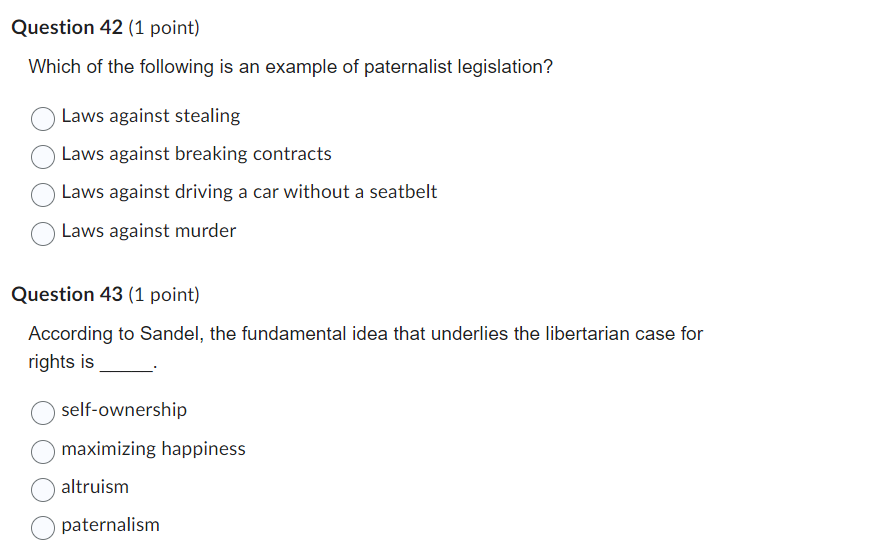 Solved Which of the following is an example of paternalist | Chegg.com