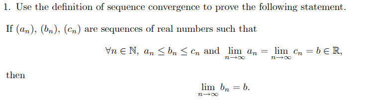 Solved 1. Use the definition of sequence convergence to | Chegg.com