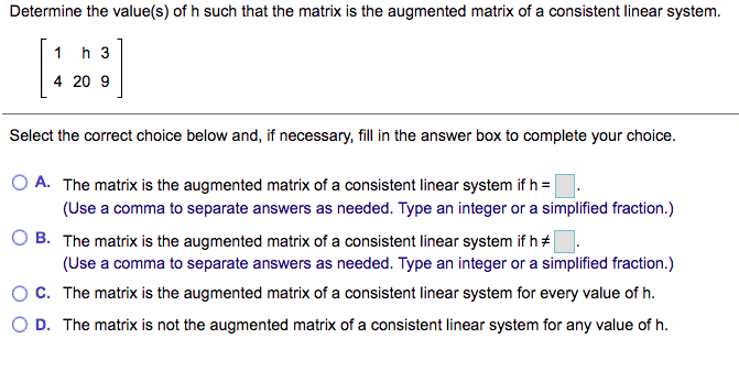 Solved Determine the value(s) of h such that the matrix is | Chegg.com