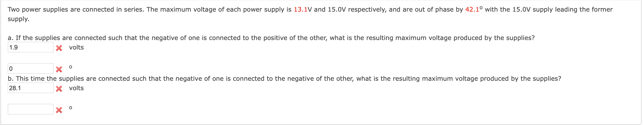 Solved Two Power Supplies Are Connected In Series The Chegg