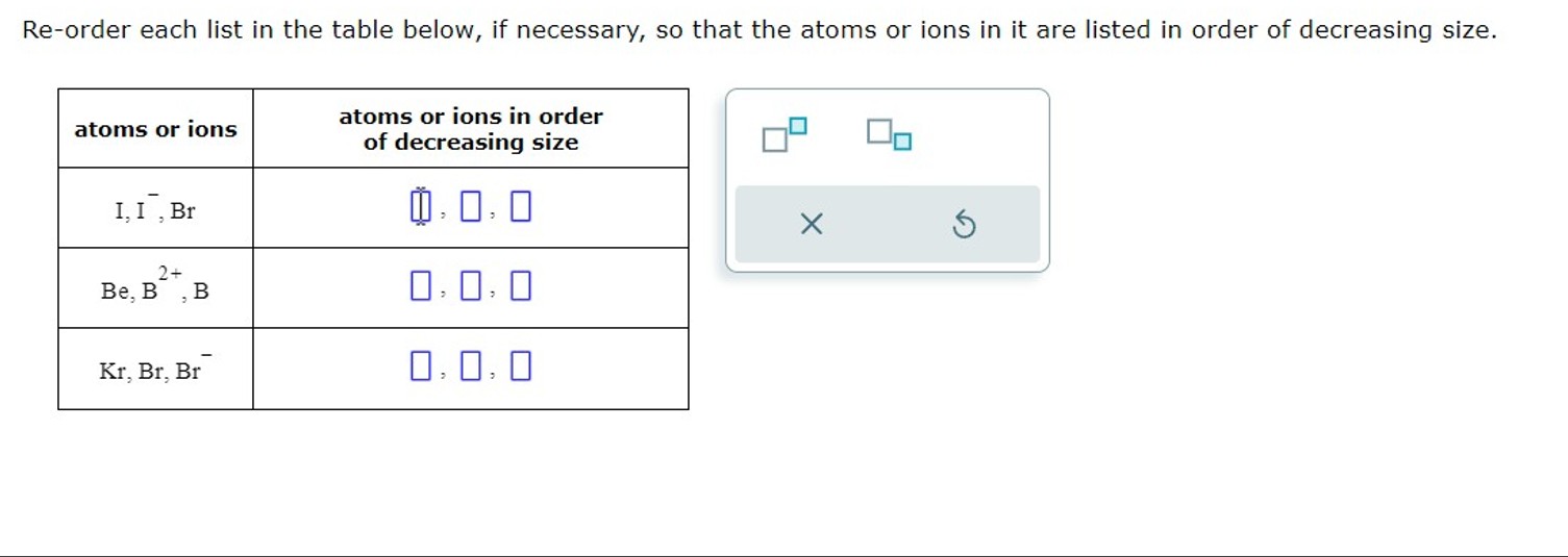 Solved Re-order each list in the table below, if necessary, | Chegg.com