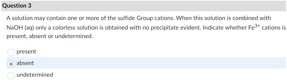 Solved Question 3A solution may contain one or more of the | Chegg.com