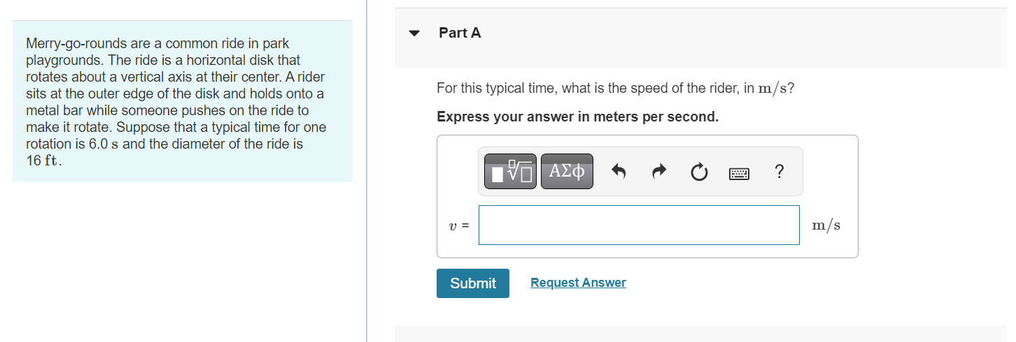Solved Merry-go-rounds are a common ride in park Part A | Chegg.com