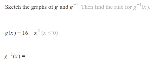 Solved Sketch the graphs of g ﻿and g-1. ﻿Then find the rule | Chegg.com