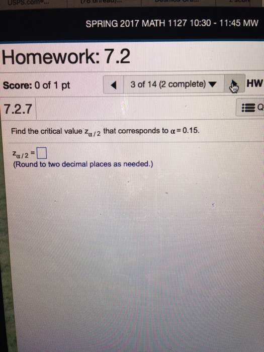 Solved Find the critical value z_alpha/2 that corresponds to
