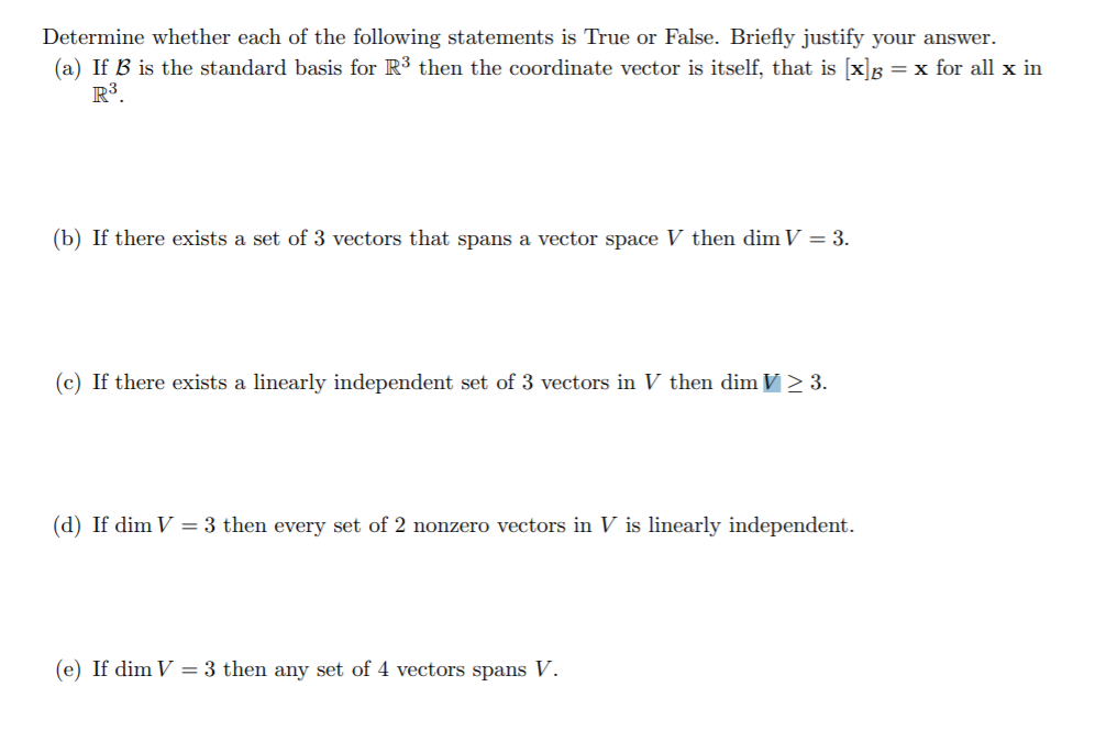 Solved Determine whether each of the following statements is | Chegg.com