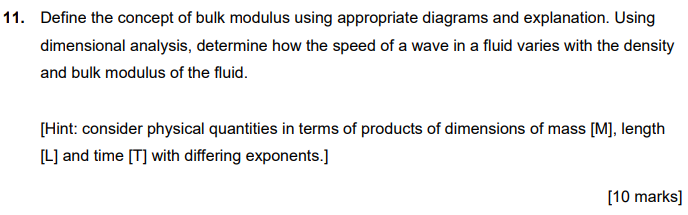 Solved 11. Define the concept of bulk modulus using | Chegg.com