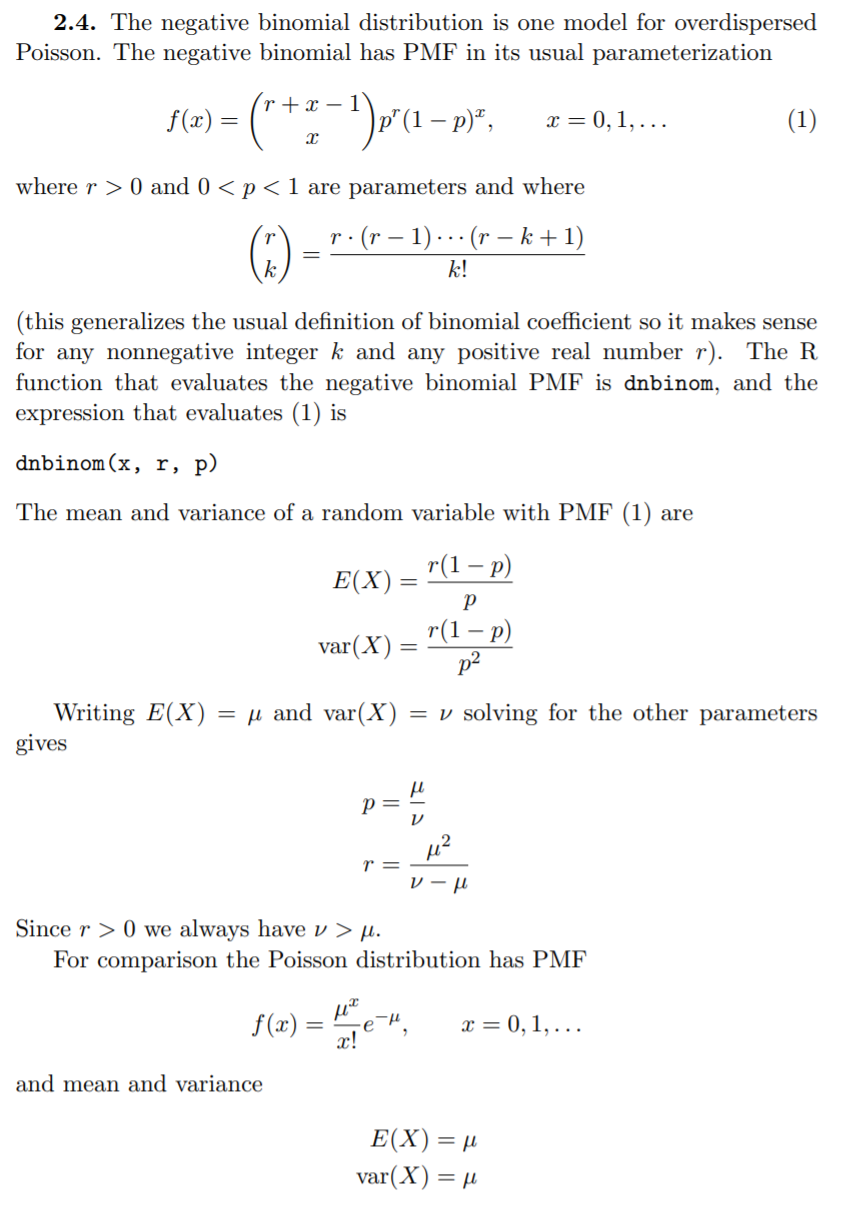 2 4 The Negative Binomial Distribution Is One Mod Chegg Com