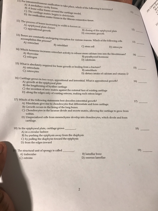 For Intramembranous Ossification To Take Place, Which Of The Following Is Necessary?