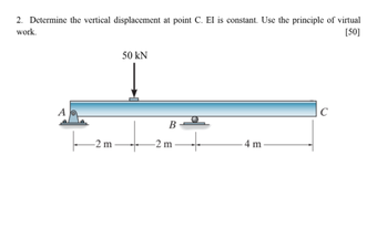 Solved 1. Determine the vertical displacement of Joint C. AE | Chegg.com