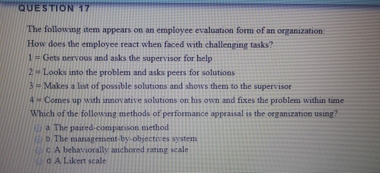 Solved QUESTION 17 W 3 The following item appears on an | Chegg.com