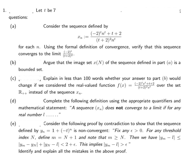 Solved questions: (a) Consider the sequence defined by | Chegg.com