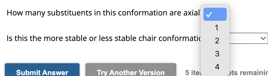 Solved How many substituents in this conformation are | Chegg.com