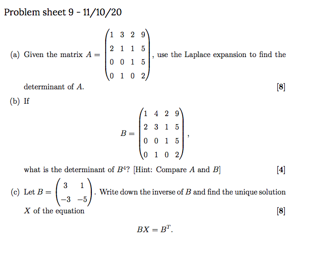 Solved Problem Sheet 9 11 10 1 3 2 9 2 1 1 5 A Giv Chegg Com