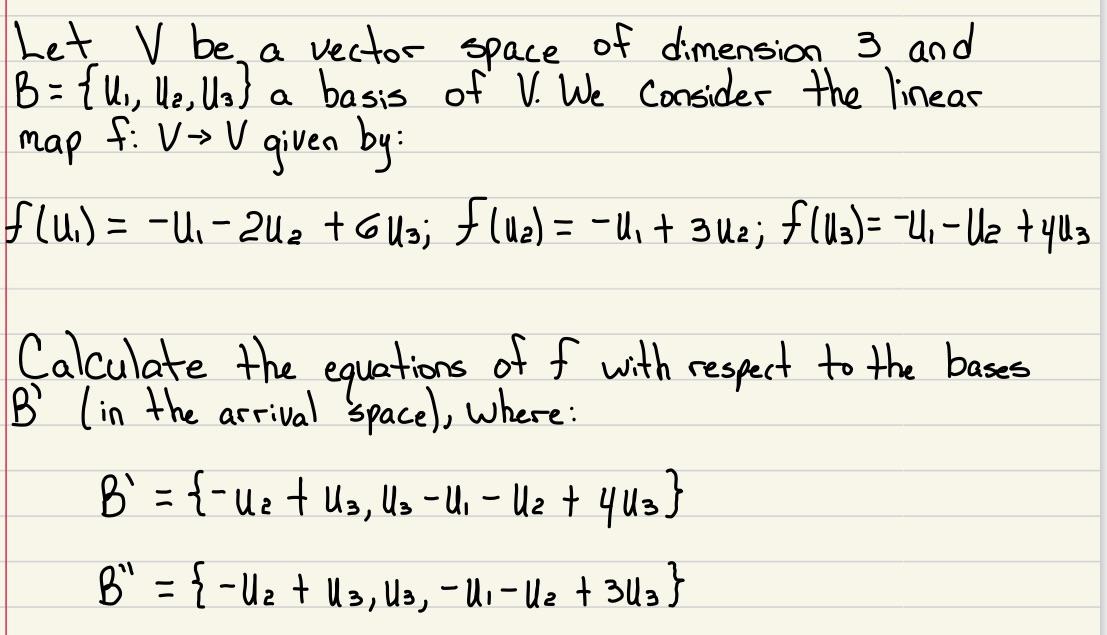 Solved Let v be, a vector space of dimension 3 and v 3 B = | Chegg.com