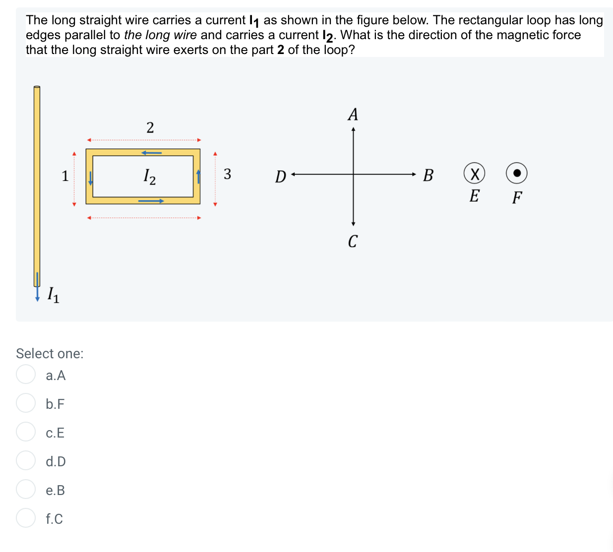 Solved The long straight wire carries a current l1 as shown | Chegg.com