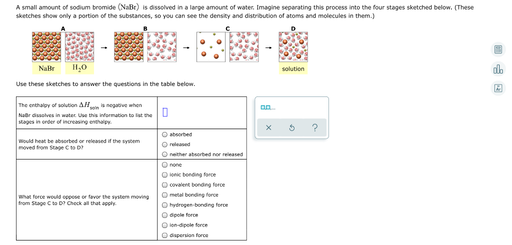 Solved A Small Amount Of Sodium Bromide (NaBr) Is Dissolved | Chegg.com