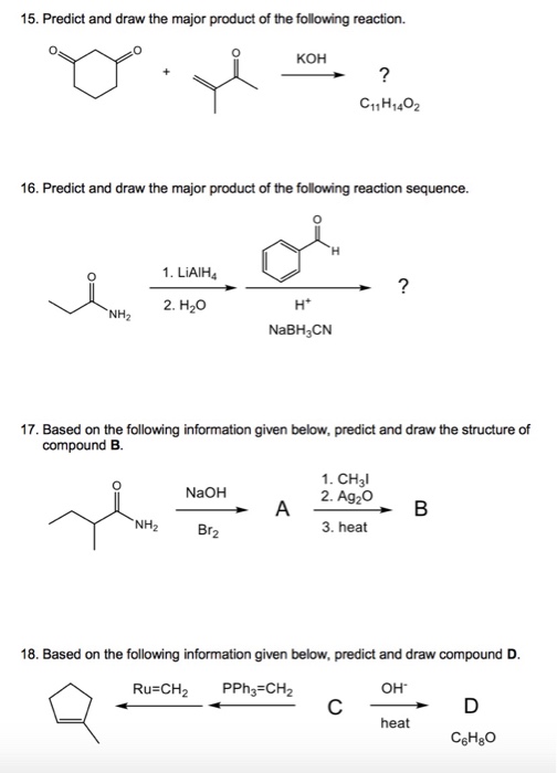 Solved Predict and draw the major product of the following